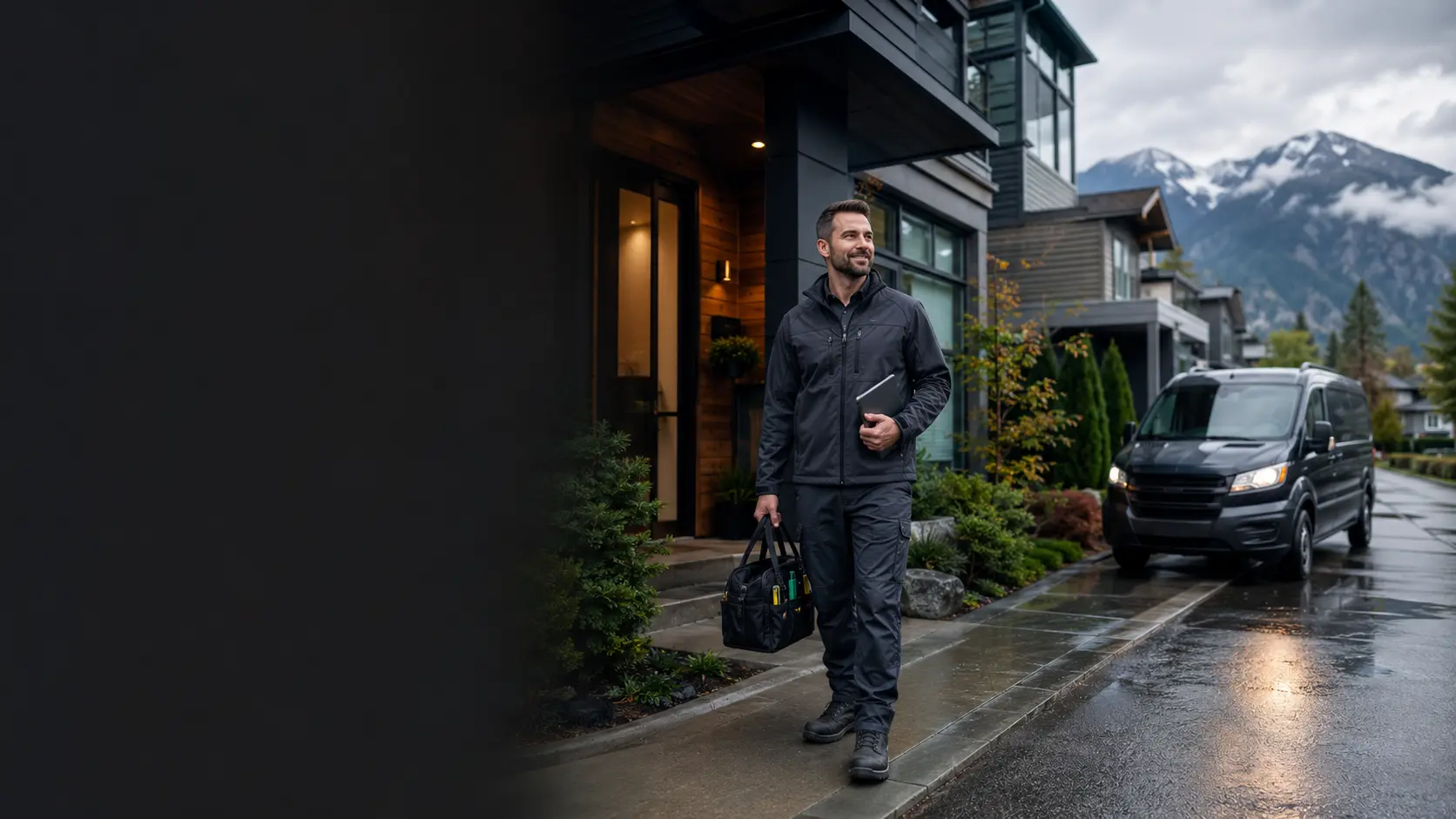 Licensed electrician arriving for an electrical service in Vancouver